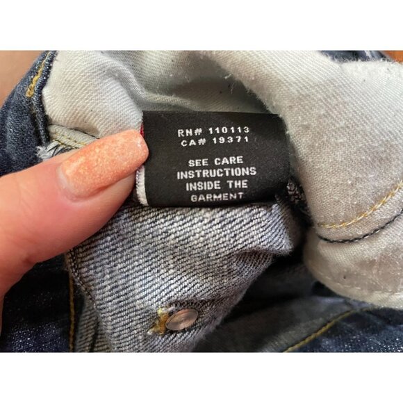 Rock & Republic Bootcut Cut off Hem Jeans Denim Dark Wash Fringed Blue Hem 26 - Picture 10 of 10